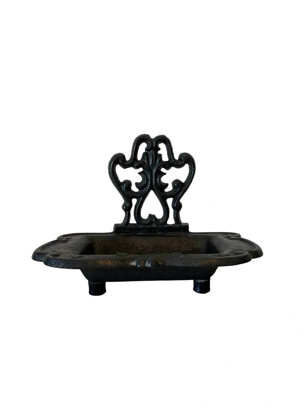 Cast Iron Decorative Soap Dish in Black
